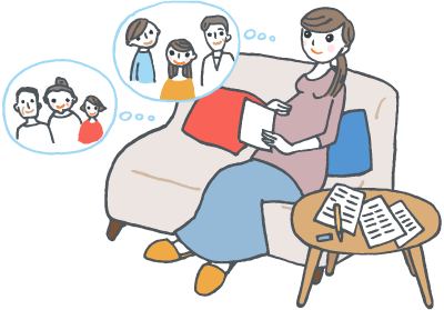 出産内祝いを贈る時期と金額のイメージイラスト 出産内祝いを贈る時期と金額のイメージイラスト