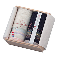 今治謹製　千歳はんかち　タオルハンカチ２枚セット　アイボリー