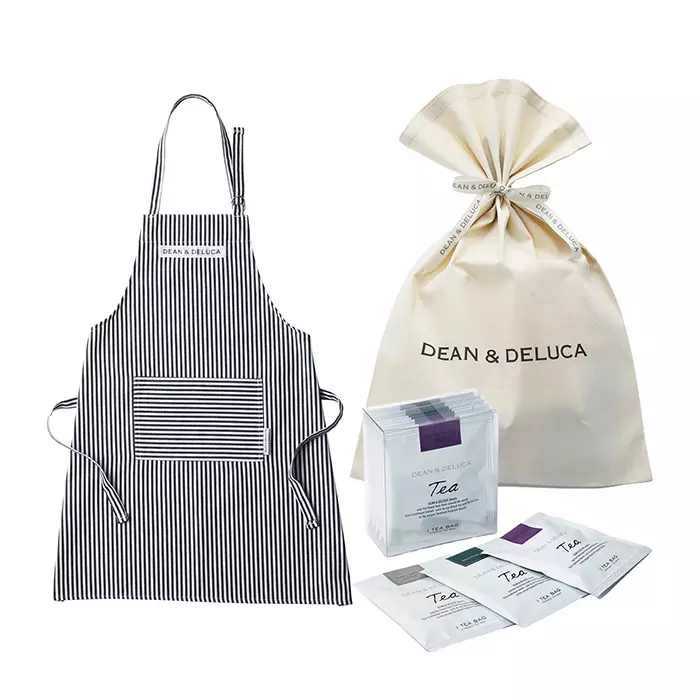 ＤＥＡＮ＆ＤＥＬＵＣＡ　フルエプロン（ストライプ）&ティーギフト