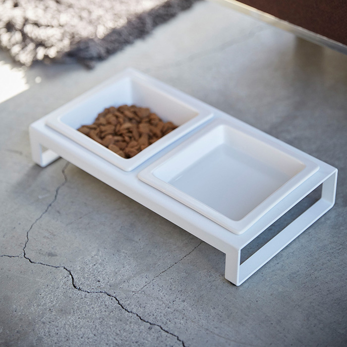 　ペットフードボウルセット　ホワイト