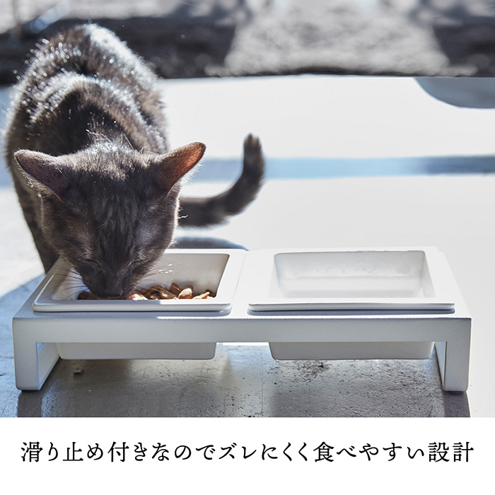 　ペットフードボウルセット　ホワイト