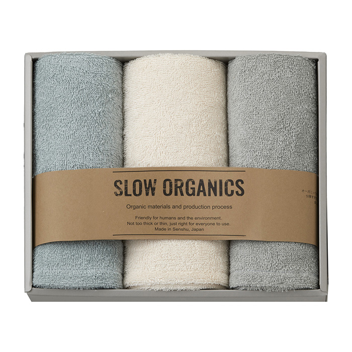 ＳＬＯＷ　ＯＲＧＡＮＩＣＳ　オーガニックフェイスタオル３枚セット