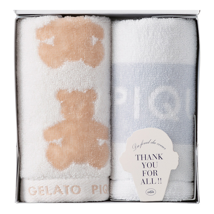 ジェラート　ピケ　タオルハンカチ２枚セット