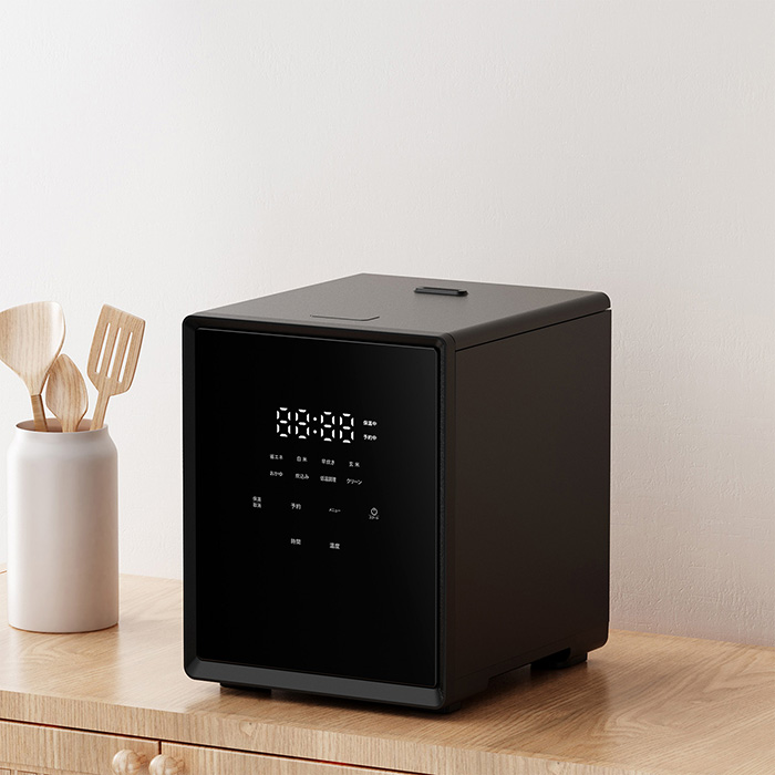 山善 キューブ型炊飯器 5.5合 ブラック