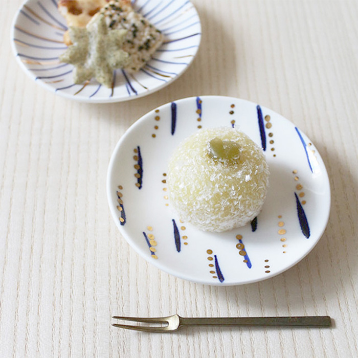 ポトペリー　テシオ　金群青　豆皿２枚組