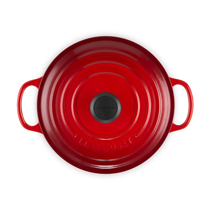 【美品】ル・クルーゼ シグニチャー ココット・ロンド 20cm チェリーレッド ル・クルーゼ] シグニチャー ココット・ロンド 20cm チェリー