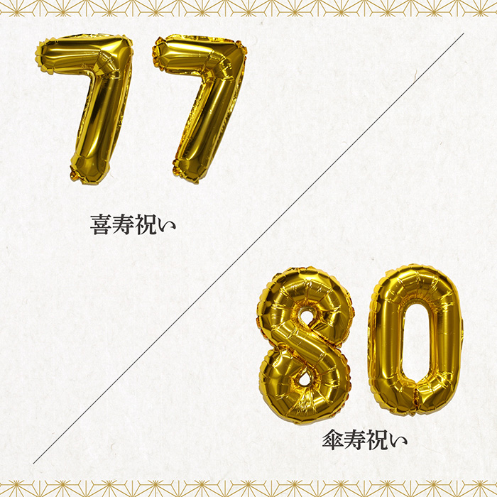 長寿祝い用ナンバーバルーンセット