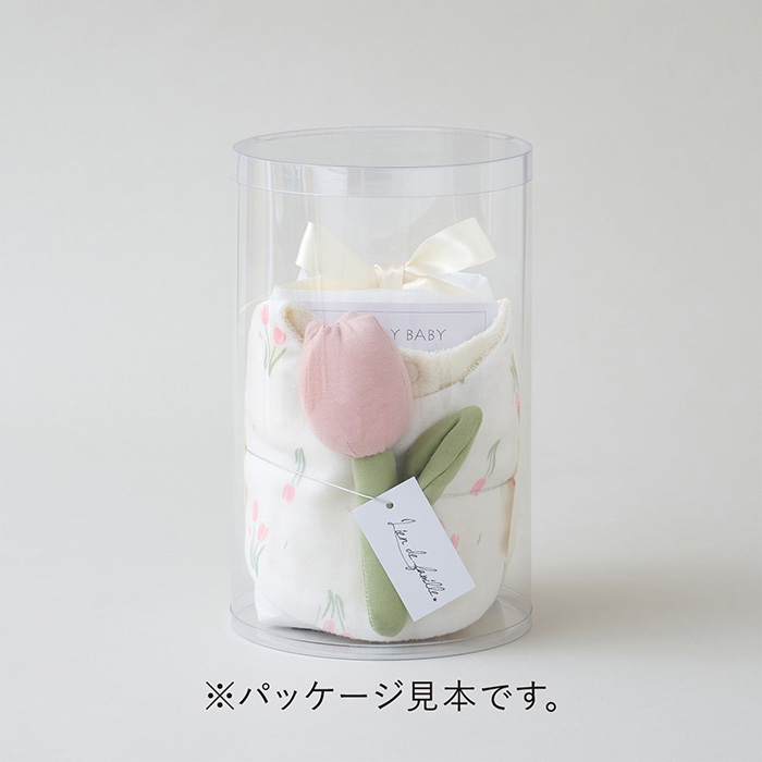 リヤンドファミーユ チューリップ柄スタイとラトルのベビーケーキ