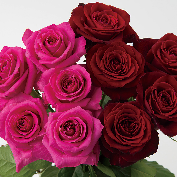 フラワーギフト　山形県　熊谷園芸　バラの花束（２０本）レッド＋ピンク