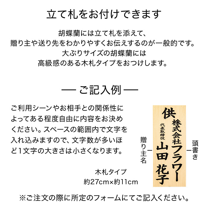 フラワーギフト　群馬県　マルイ洋蘭開発センター　プリンス　３本立ち　立て札あり（木札タイプ）