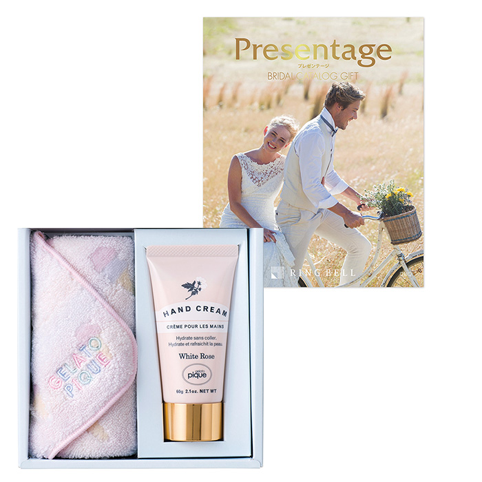 ギフトセット カタログギフト プレゼンテージ デュオ 結婚引出物 結婚内祝い ジェラート ピケ ハンドクリームセットｂ ピンク カタログギフト のリンベル 公式