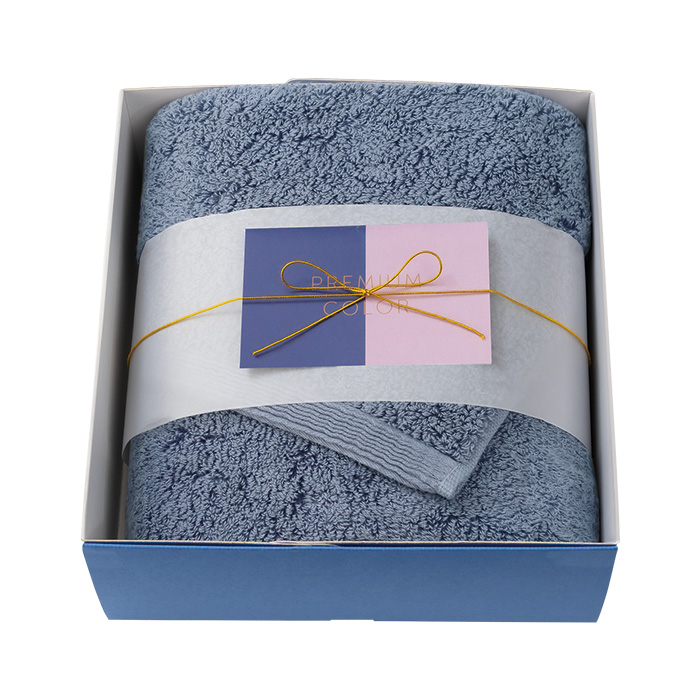 日本の極み] プレミアムカラーコンパクトバスタオル ネイビー