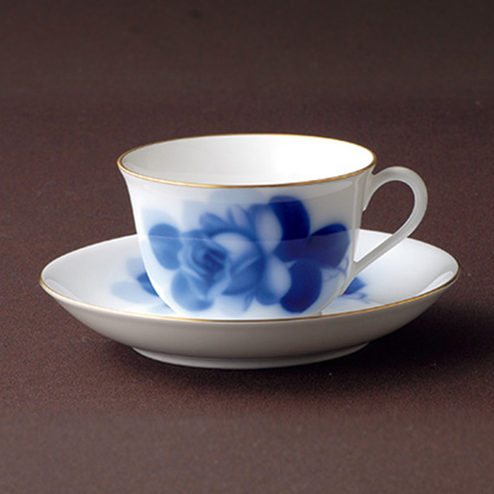 大倉陶園 ブルーローズ カップ＆ソーサー 1客 大倉陶園] ブルー