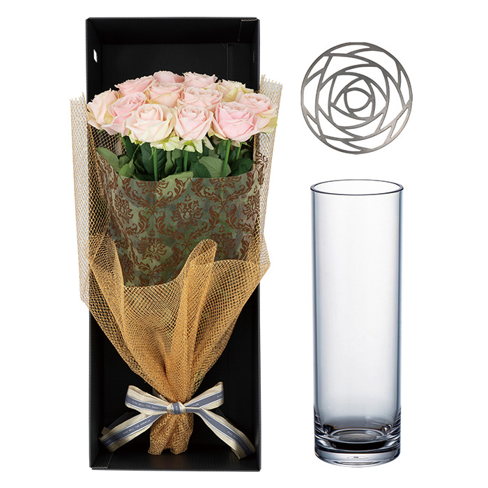 フラワーギフト 割れない花瓶セット大ｂ １２本 プレミアム ピンク カタログギフトのリンベル 公式
