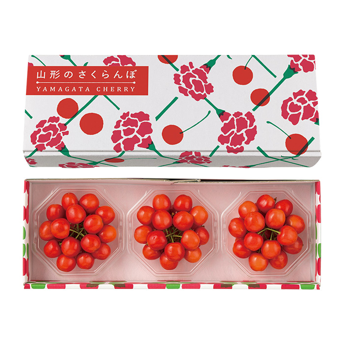 山形の極み　【母の日カード付】佐藤錦３００ｇ（１００ｇ×３）［ダイヤパック詰］（お届けは５月２日～５月１０日）