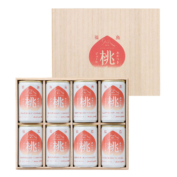 日本の極み　　福島県産　あかつき桃ジュース　８缶入