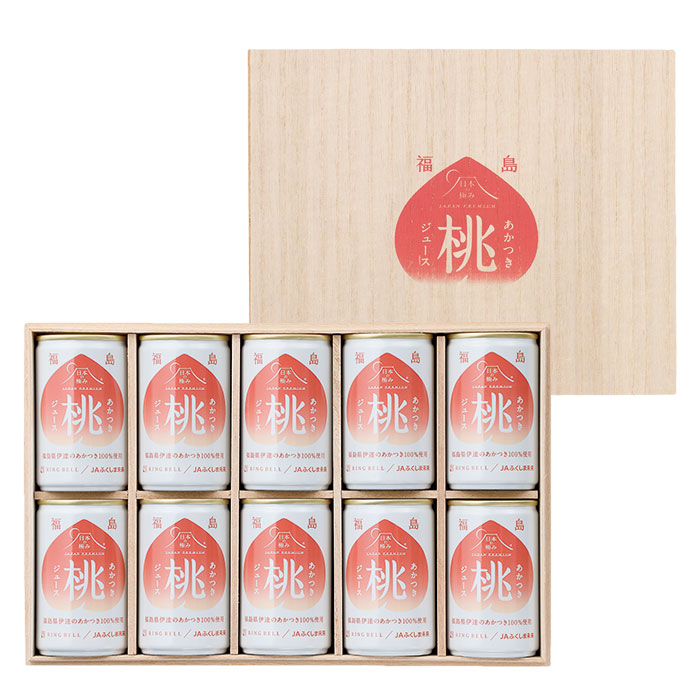 日本の極み　　福島県産　あかつき桃ジュース　１０缶入