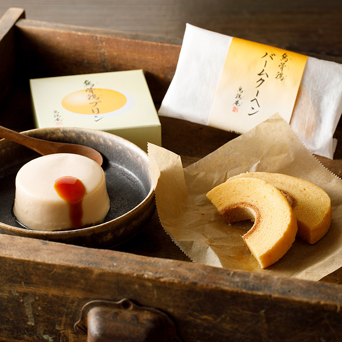 烏鶏庵　烏骨鶏バームクーヘン＆プリン詰合せ