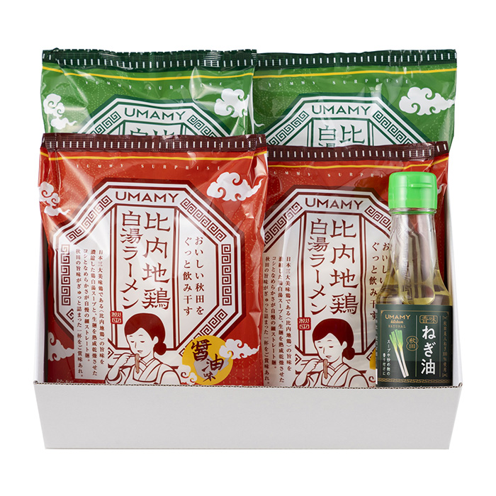比内地鶏白湯ラ-メン2種&ねぎ油セット 比内地鶏白湯ラ-メン2種&ねぎ油セット