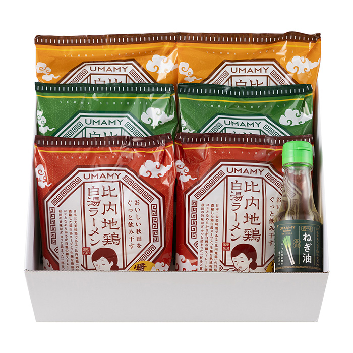 比内地鶏白湯ラ-メン3種&ねぎ油セット 比内地鶏白湯ラ-メン3種&ねぎ油セット