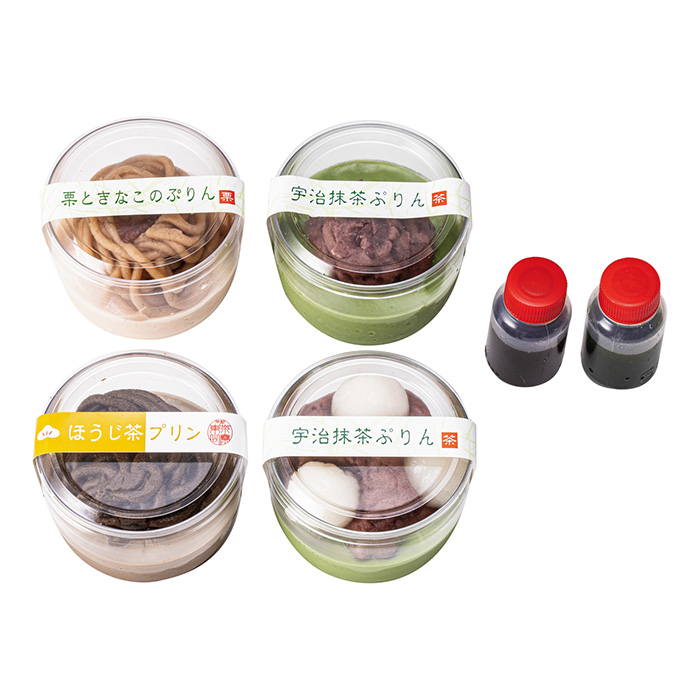京都・東山茶寮　宇治茶プリンと栗ときな粉プリン詰合せ