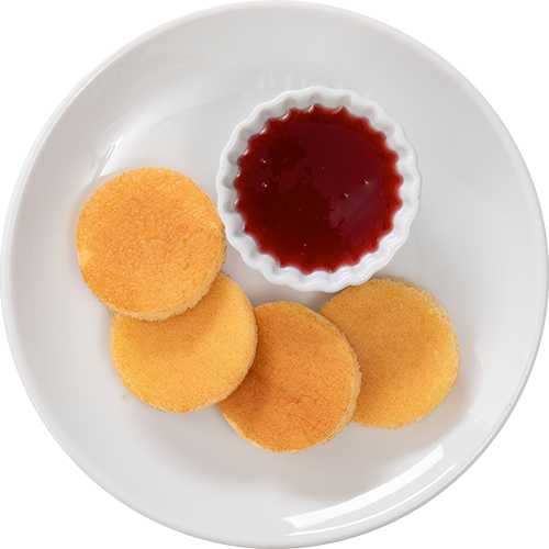 ストロベリーソース・パンケーキ風
