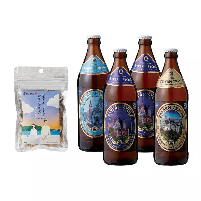 ドイツビール 4本＆薫るイリ子さんとピスタチオ君　１袋