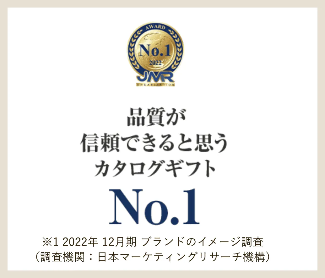 品質が信頼できると思うカタログギフト No.1