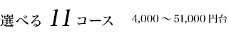 選べる11コース 4,000～51,000円台
