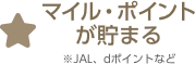 マイル・ポイントが貯まる