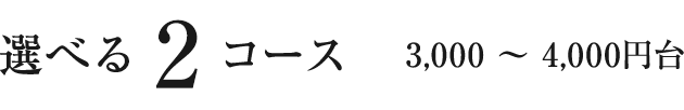 選べる2コース 3,000～4,000円台