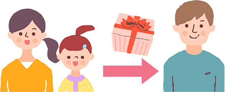 パパがお子さまと一緒にお子さまからママへ贈る
