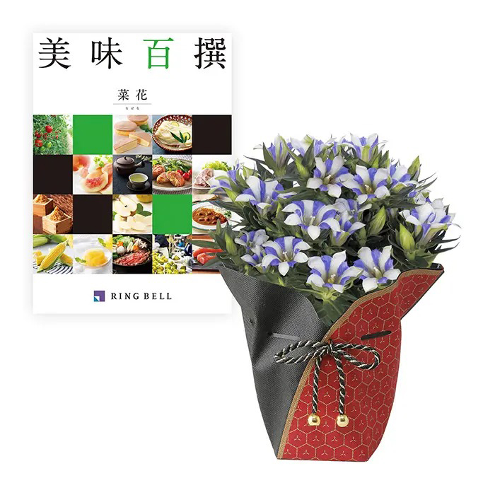 【敬老の日専用ラッピング】リンドウ＋美味百撰 菜花コース