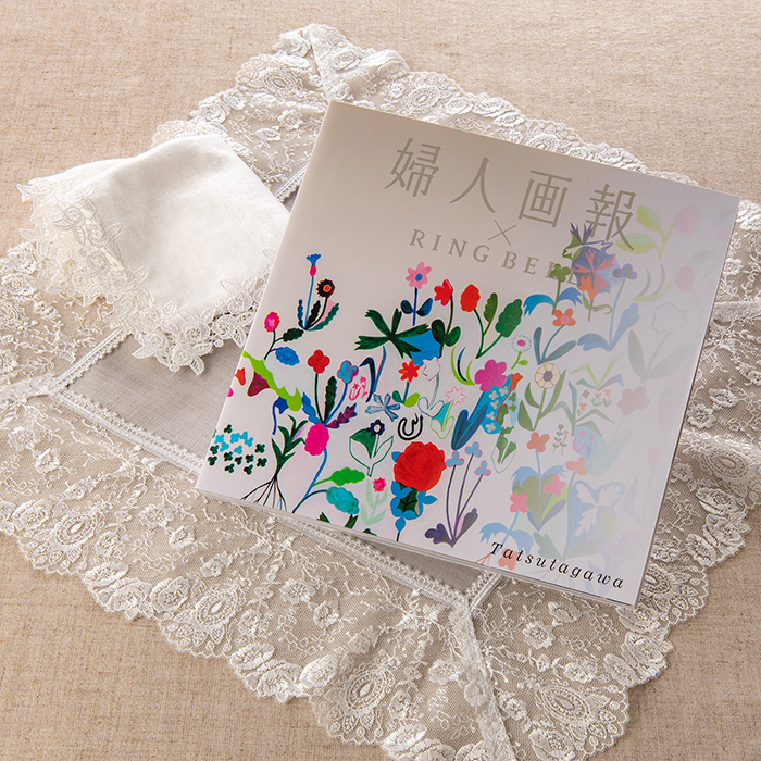 近沢レース店 婦人画報 リンベル 竜田川 たつたがわ カメリアレースタオルハンカチ ひざ掛けリネンハンカチセット カタログギフトのリンベル 公式