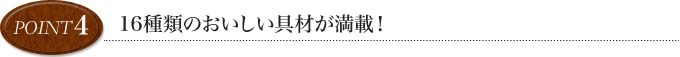 point4 16種類のおいしい具材がぎっしりで買い足し不要！