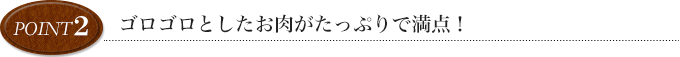 point2 ゴロゴロしたお肉がたっぷりで満足！