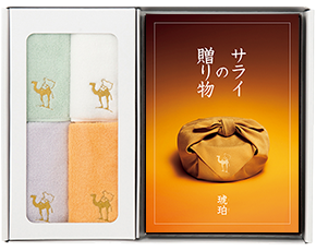 琥珀（こはく）+ハンカチ4枚セット