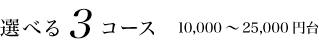 選べる3コース 10,000～25,000円台