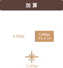 加算: ポイントを金額（クレジット）を加算してご利用できます