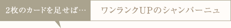 ２枚のカードを足せば…ワンランクUPのシャンパーニュ