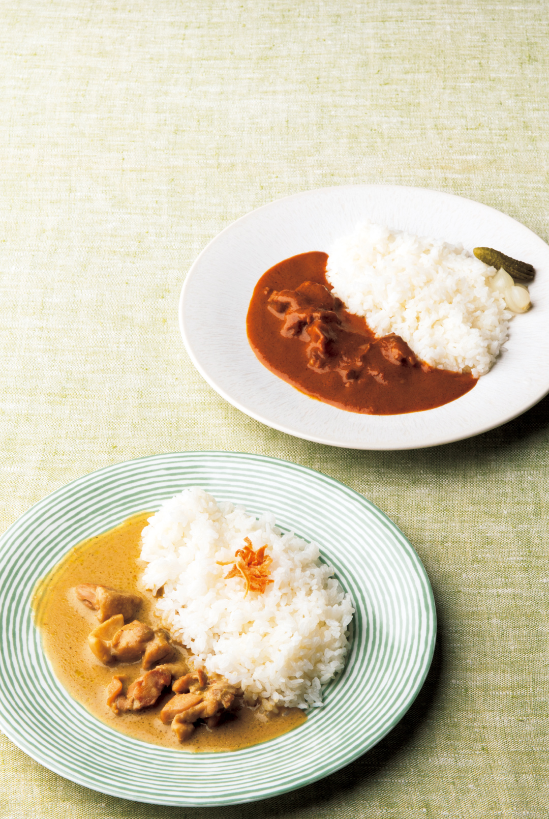 淡路島の玉ねぎ牛すじカレー＆グリーンカレー