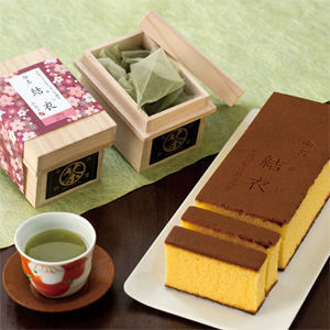 名入れギフト　カステラ＆日本茶ティーバッグＡ　女の子